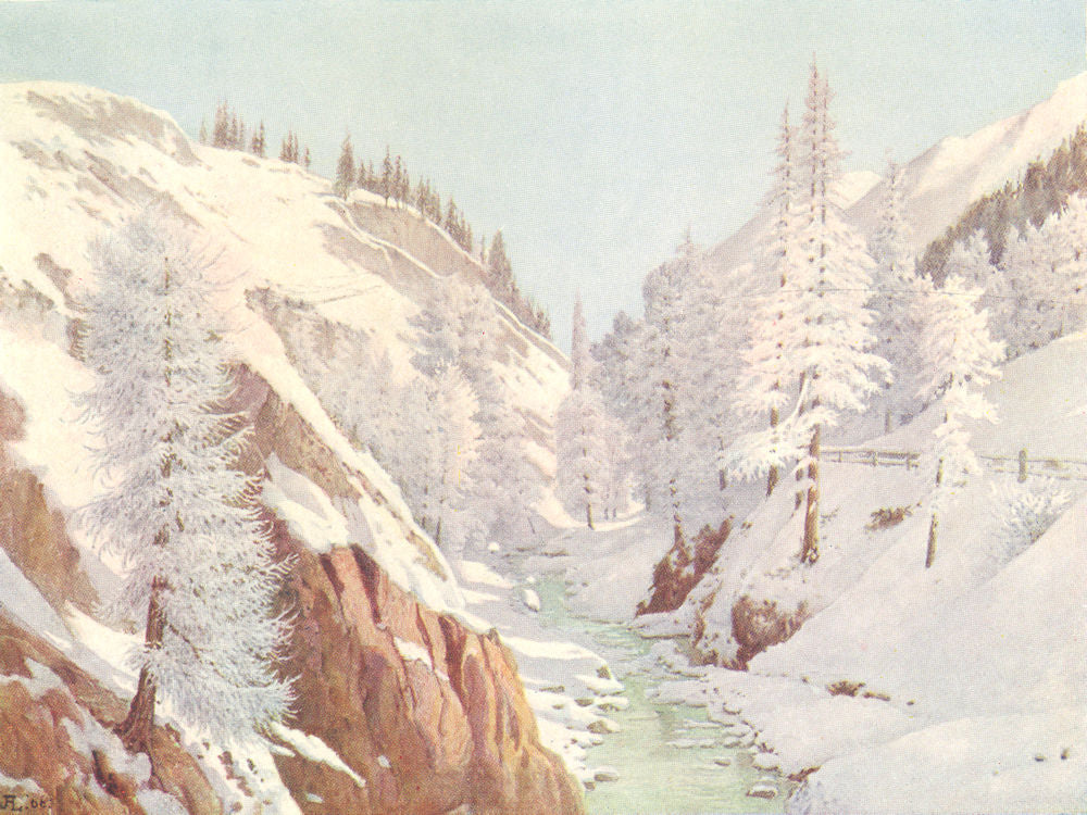 SWITZERLAND. To St Moritz. Gorge of Inn, known Charnadura 1907 old print